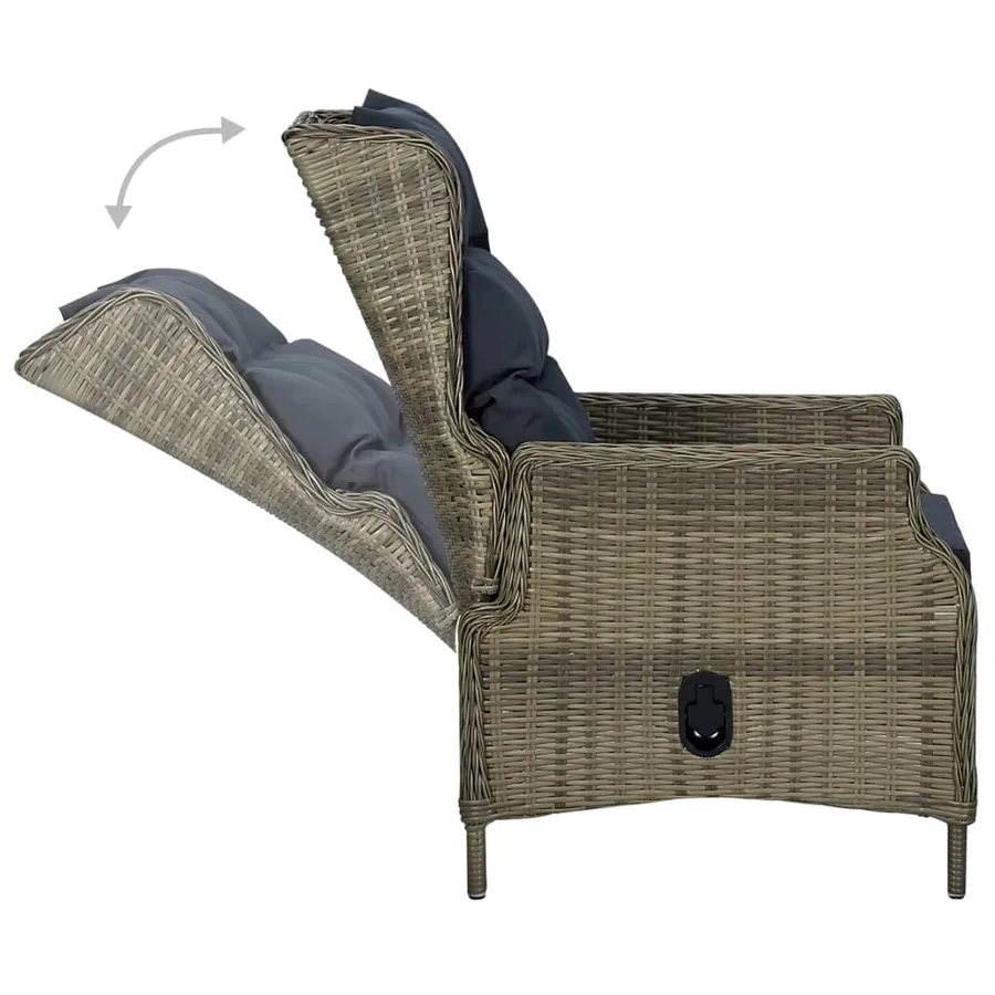 Ensemble à manger de jardin 9 pcs Marron - 7
