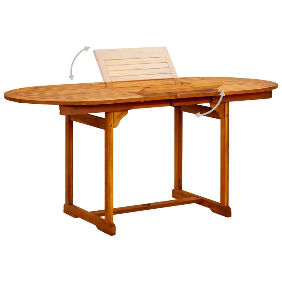 Ensemble à manger de jardin 5 pcs Bois d'acacia massif 120-170 cm - 5