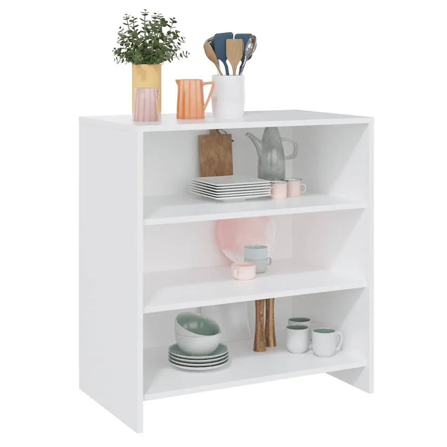 Buffet Blanc 70x40,5x75 cm Bois d'ingénierie - 4