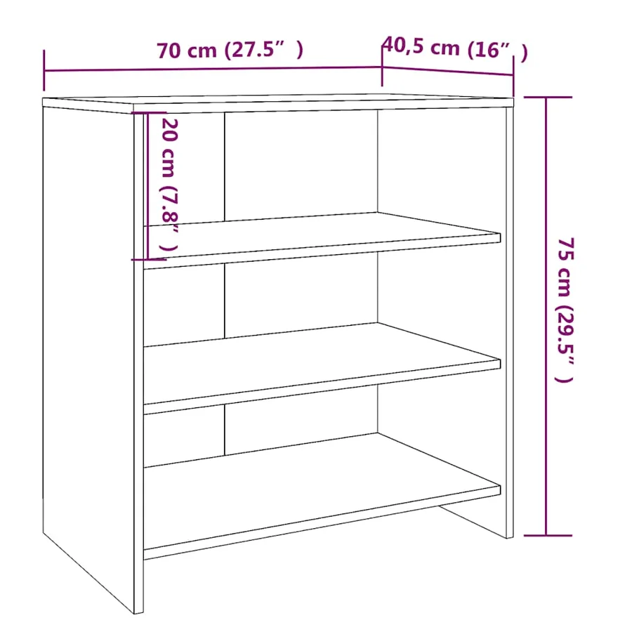 Buffet Blanc 70x40,5x75 cm Bois d'ingénierie - 7