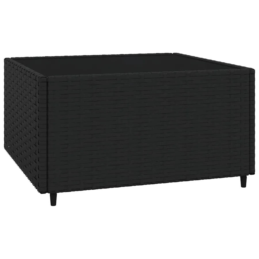 Salon de jardin 4 pcs avec coussins Noir Résine tressée - 7