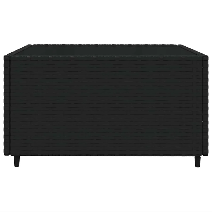 Salon de jardin 4 pcs avec coussins Noir Résine tressée - 8