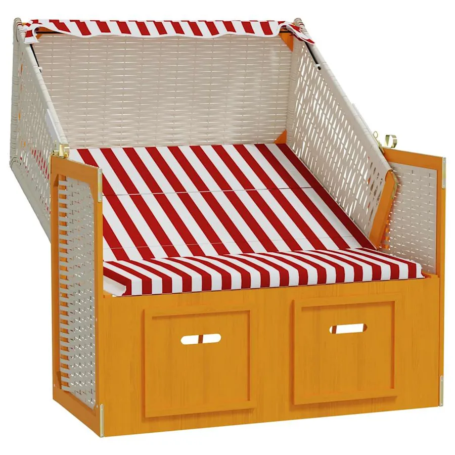 Strandkorb avec auvent résine tressée et bois solide anthracite - 13
