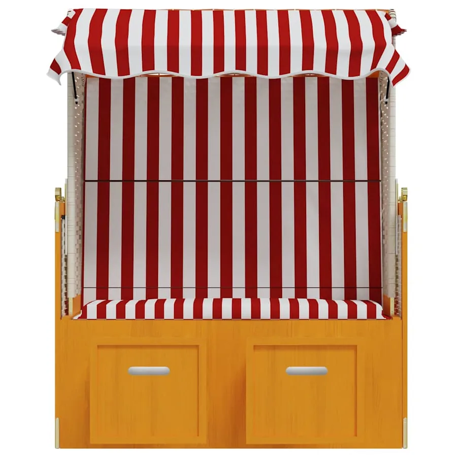 Strandkorb avec auvent résine tressée et bois solide anthracite - 14