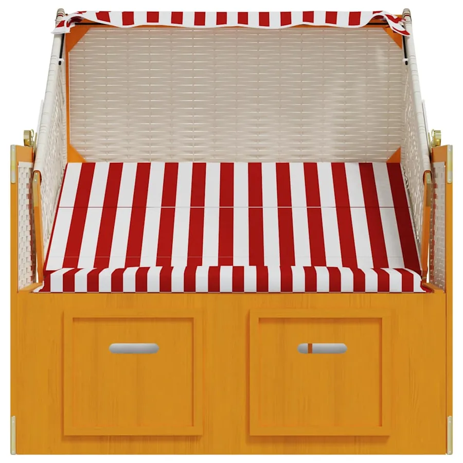 Strandkorb avec auvent résine tressée et bois solide anthracite - 16