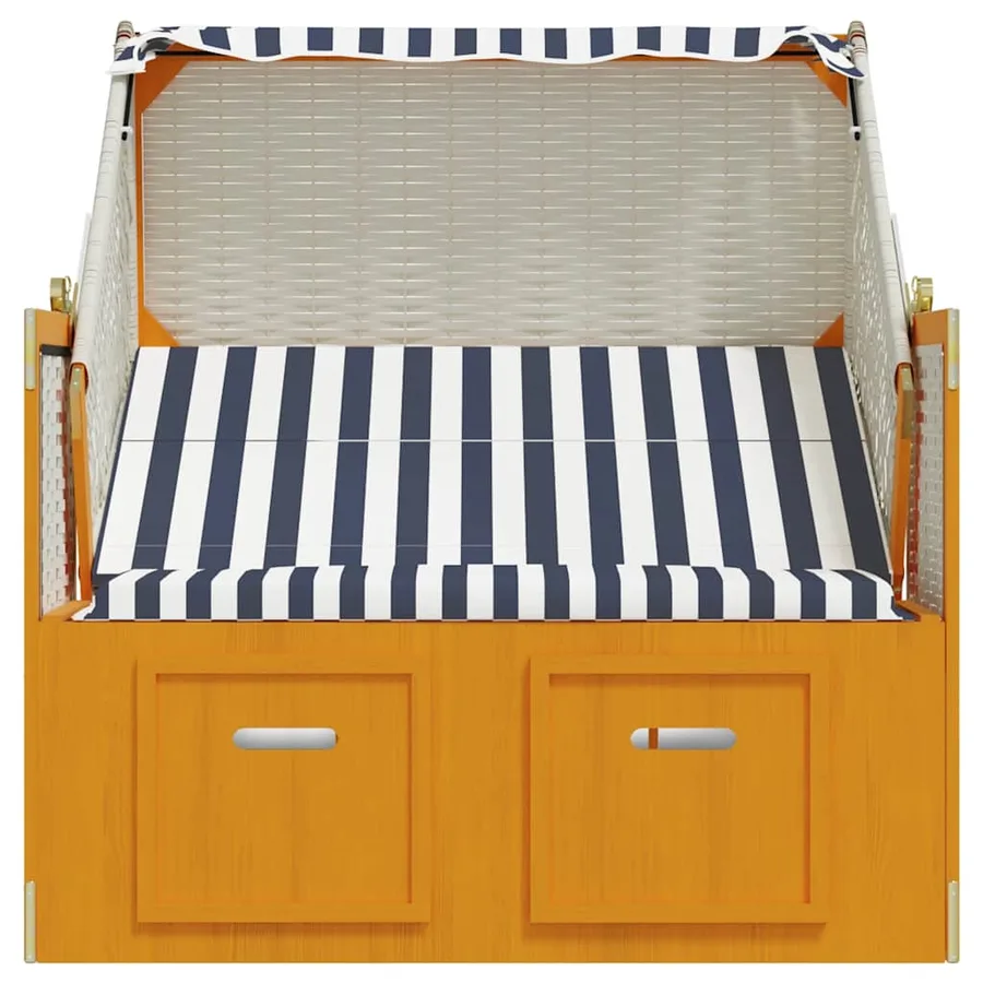 Strandkorb avec auvent résine tressée et bois solide anthracite - 34