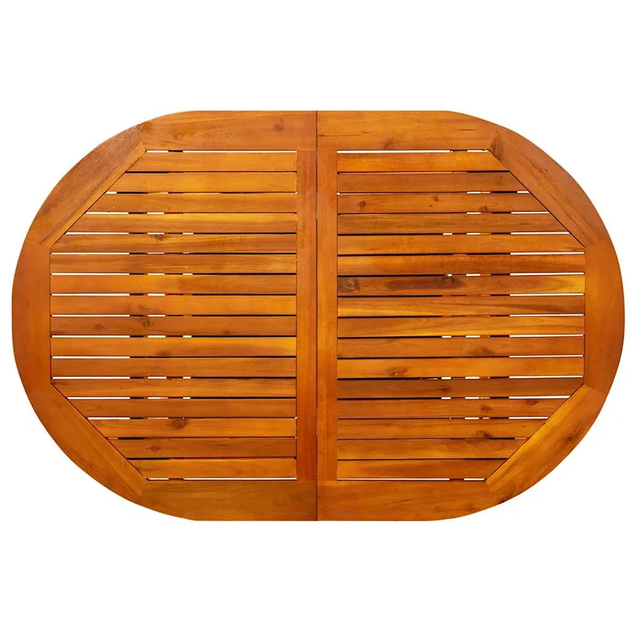 Table à dîner de jardin (120-170)x80x75 cm Bois d'acacia massif - 8