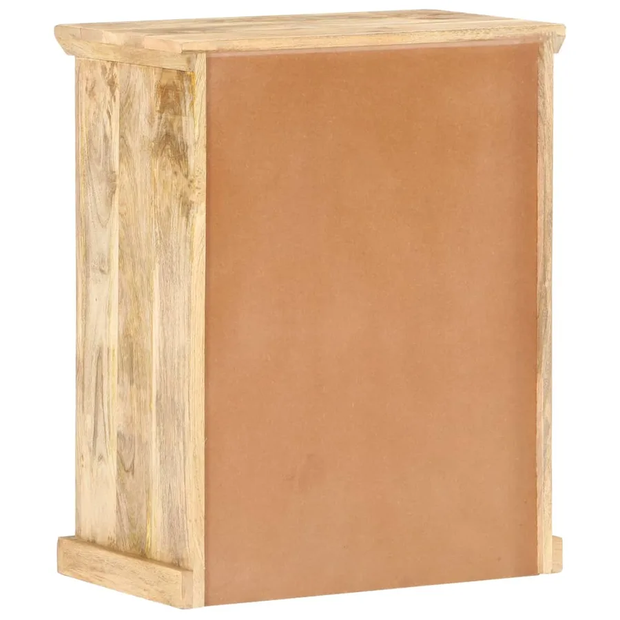 Buffet avec portes en acier 60x35x75 cm Bois de manguier solide - 5