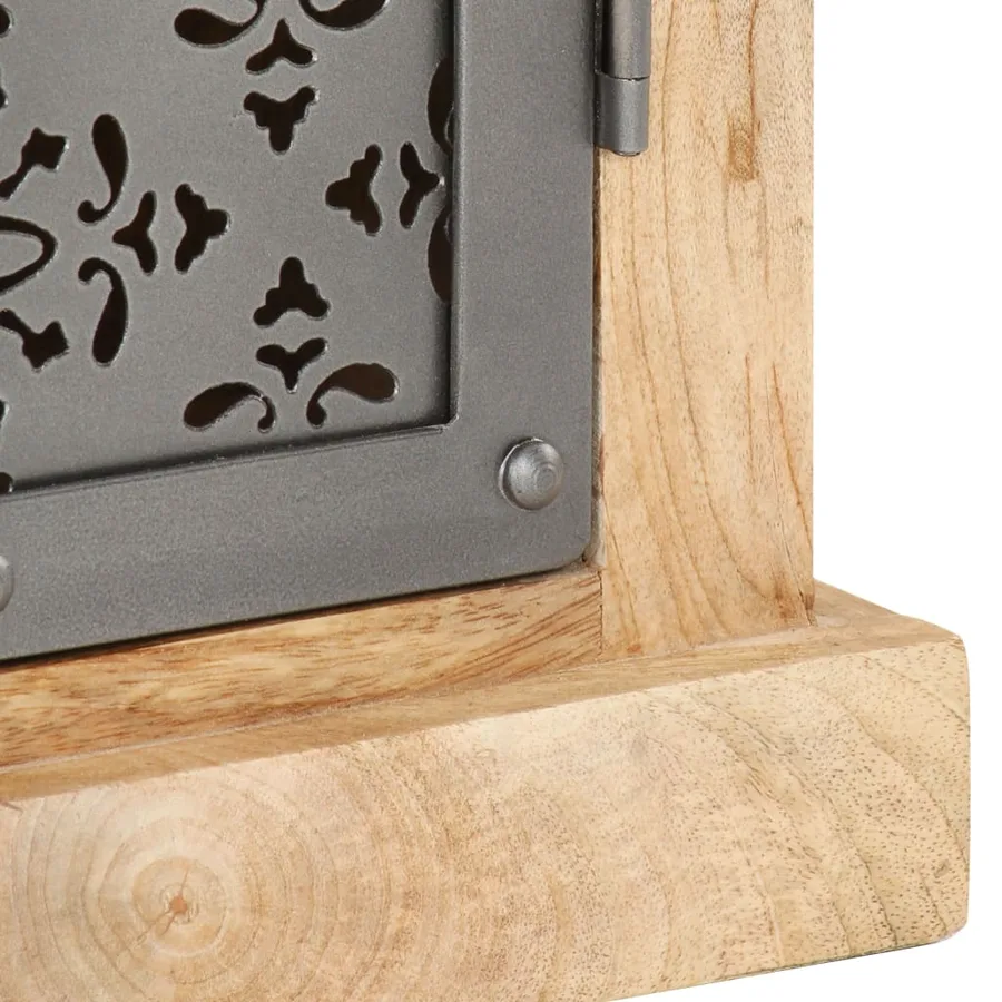 Buffet avec portes en acier 60x35x75 cm Bois de manguier solide - 7