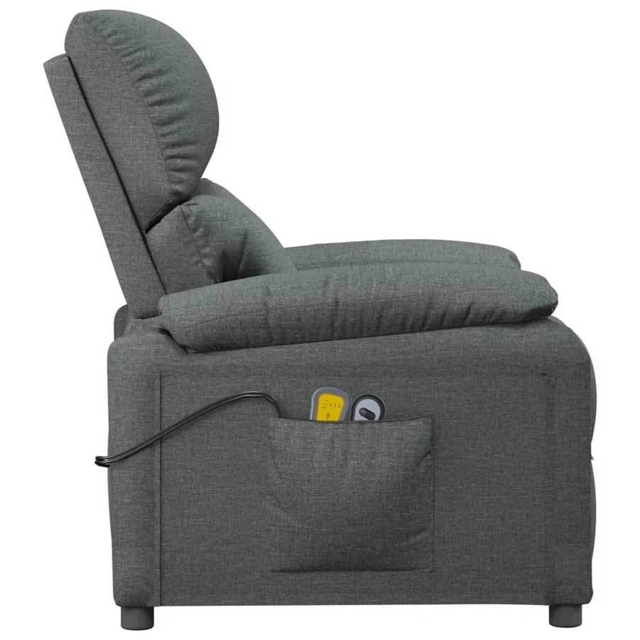 Fauteuil électrique de massage Gris foncé Tissu - 5