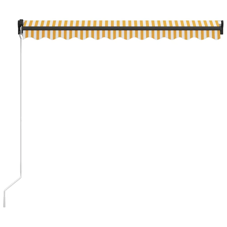 Auvent manuel rétractable avec LED 300x250 cm Jaune et blanc - 4
