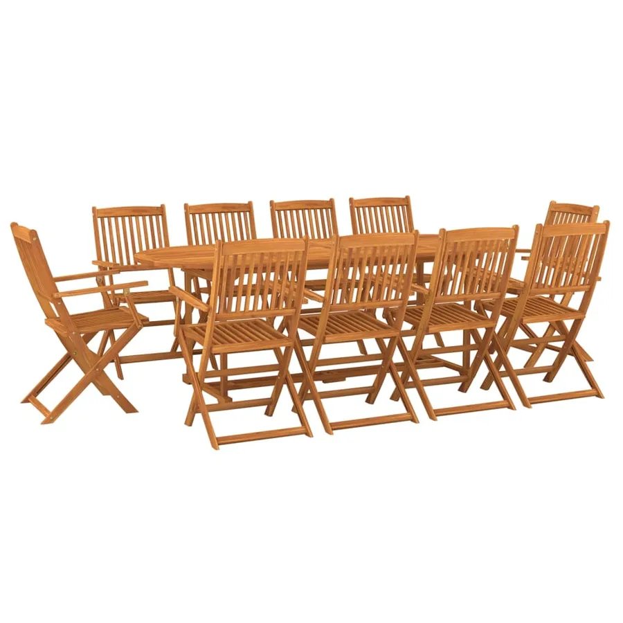 Ensemble à manger de jardin 11 pcs 220x90x75 cm bois d'acacia - 2
