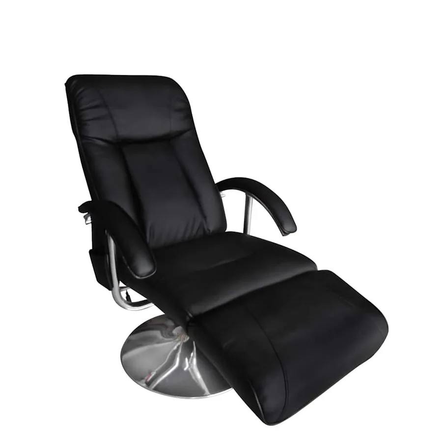 Fauteuil de massage Noir Similicuir - 5