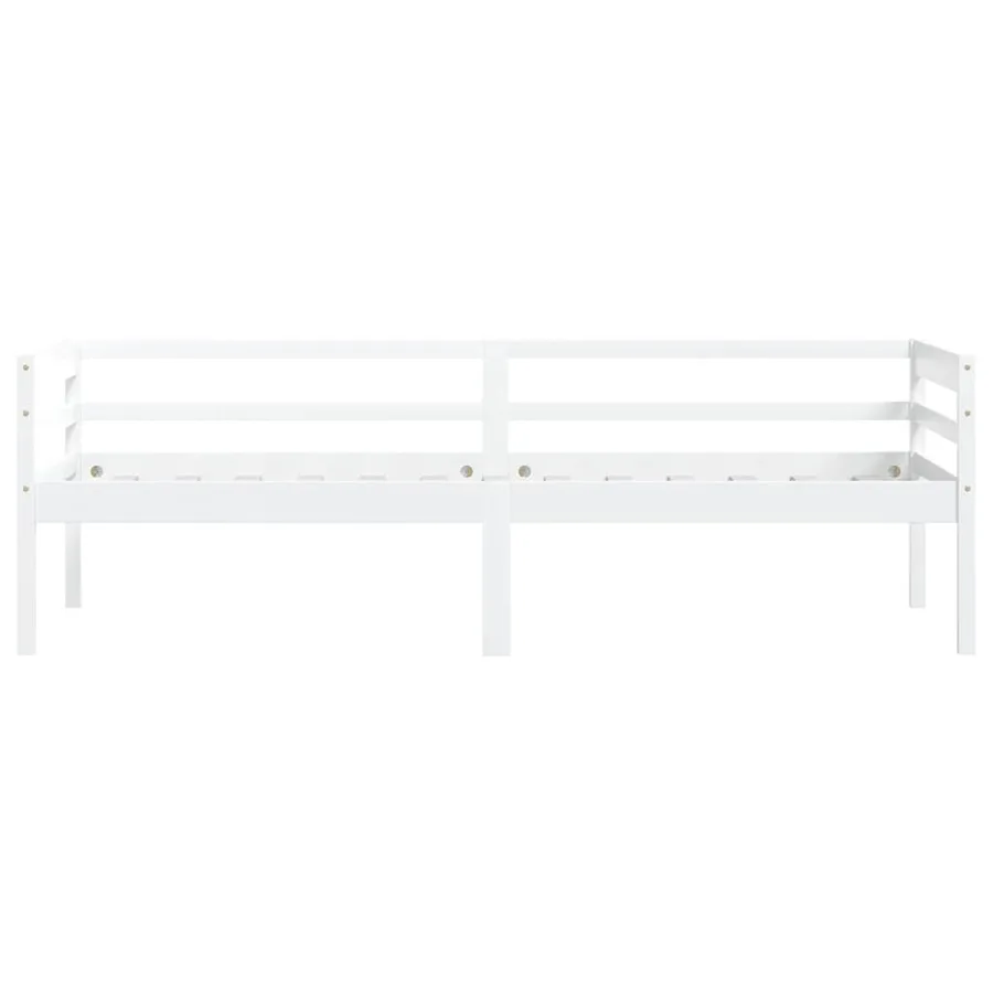 Cadre de lit sans matelas blanc bois de pin massif 90x200 cm - 4