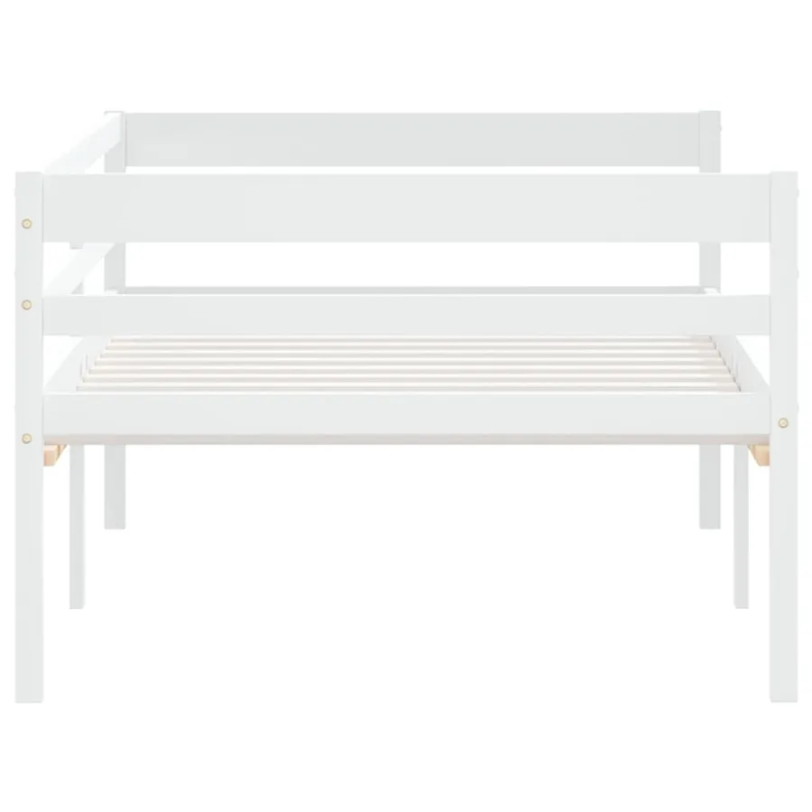 Cadre de lit sans matelas blanc bois de pin massif 90x200 cm - 5
