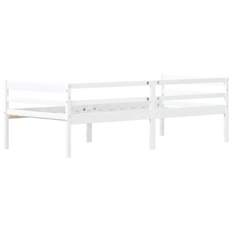 Cadre de lit sans matelas blanc bois de pin massif 90x200 cm - 6