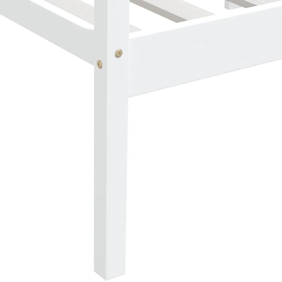 Cadre de lit sans matelas blanc bois de pin massif 90x200 cm - 8