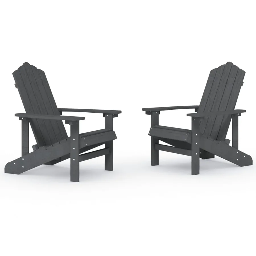 Chaises de jardin Adirondack lot de 2 PEHD Anthracite - 2