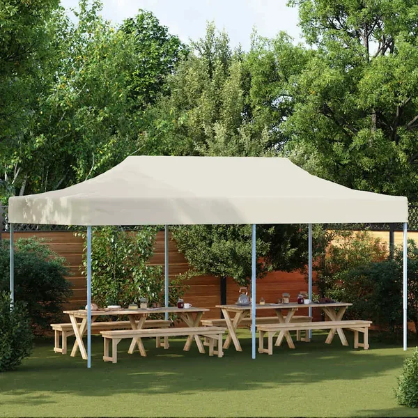 Tente pliable 3 x 6 m Blanc crème