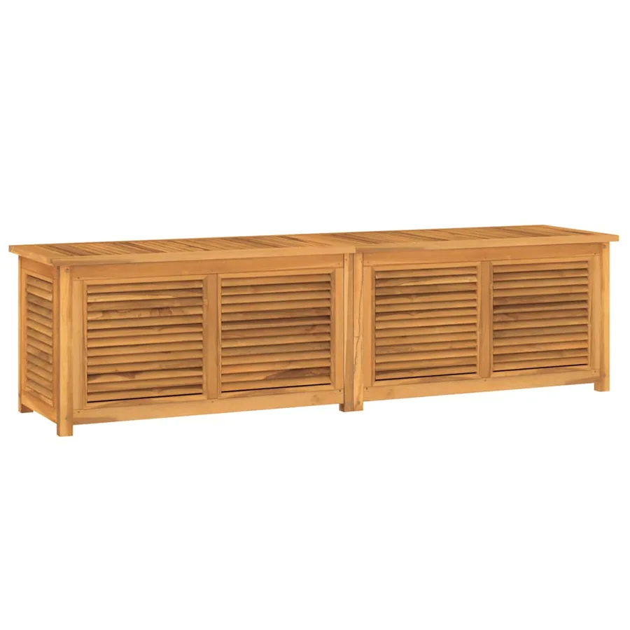 Boîte de rangement jardin et sac 200x50x55 cm bois massif teck - 2