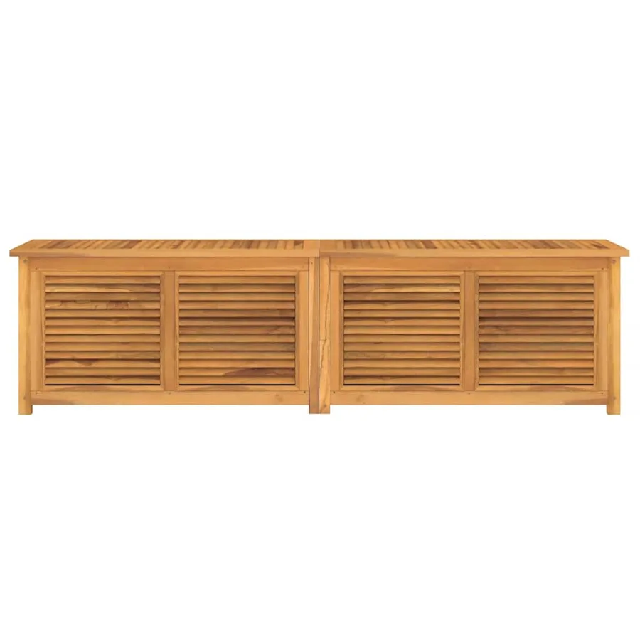Boîte de rangement jardin et sac 200x50x55 cm bois massif teck - 3