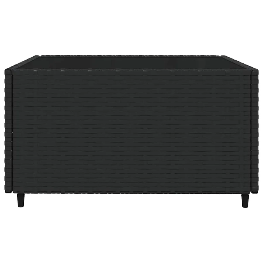 Salon de jardin 3 pcs avec coussins Noir Résine tressée - 6