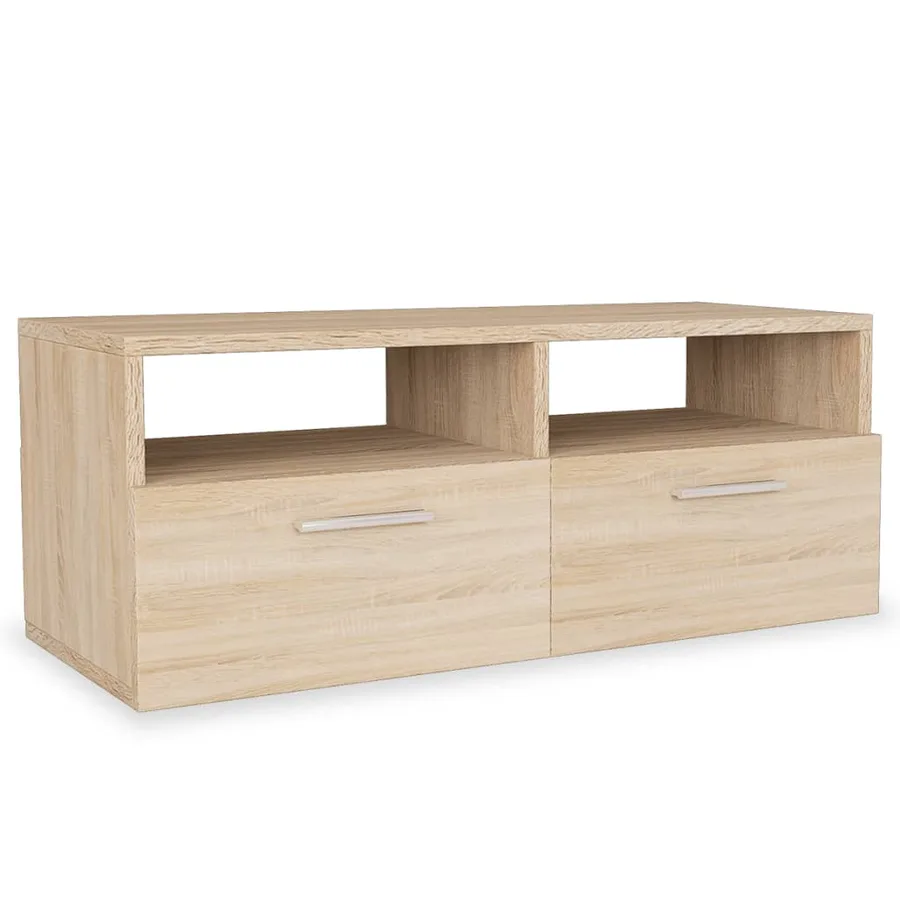 Meuble TV Bois d’ingénierie 95x35x36 cm Chêne - 2