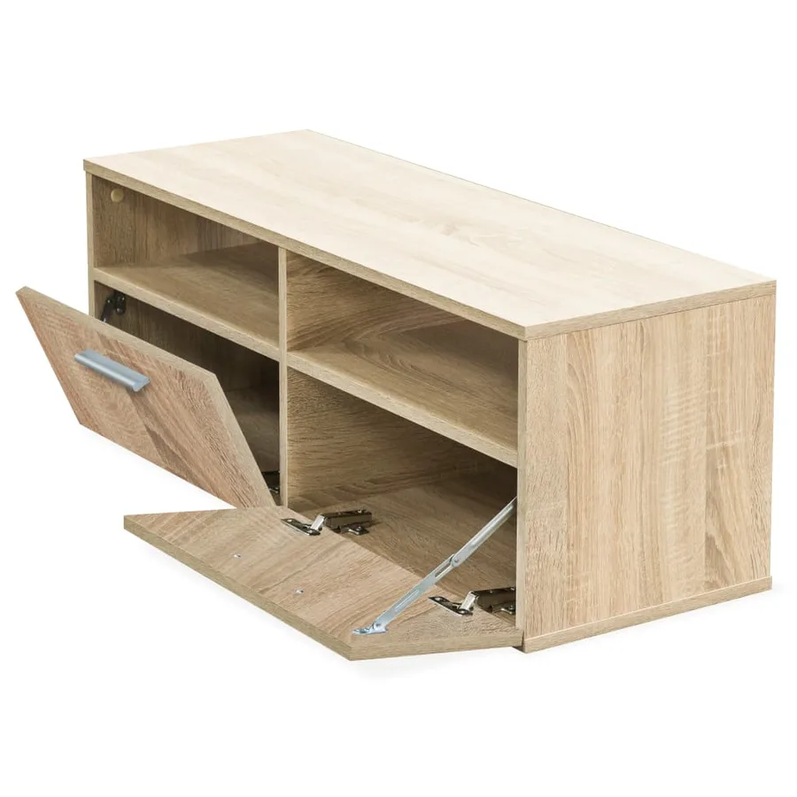 Meuble TV Bois d’ingénierie 95x35x36 cm Chêne - 3