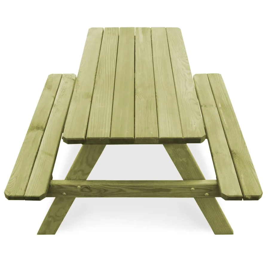 Table de pique-nique pour enfants avec bancs Pinède imprégnée - 3