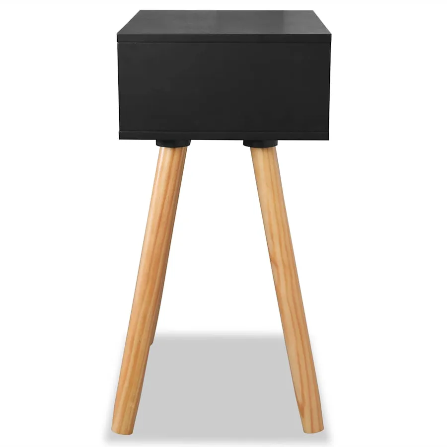Table de chevet 2 pcs Bois de pin massif 40 x 30 x 61 cm Noir - 6