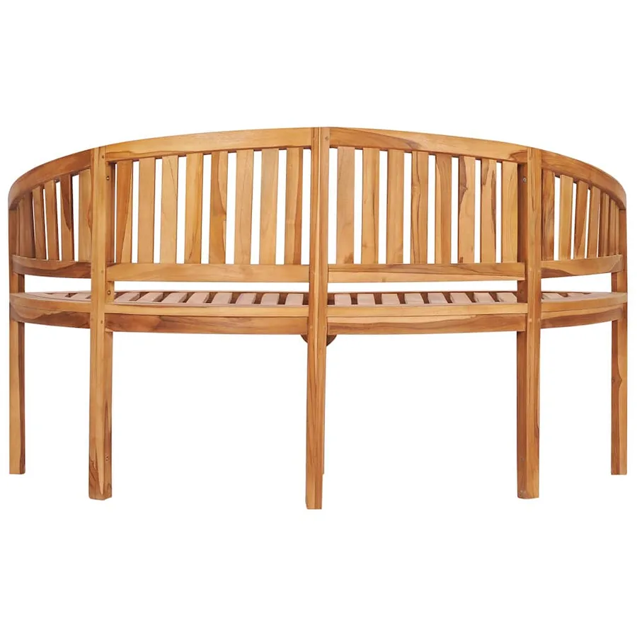 Banc de jardin en forme de banane 151 cm Teck solide - 6