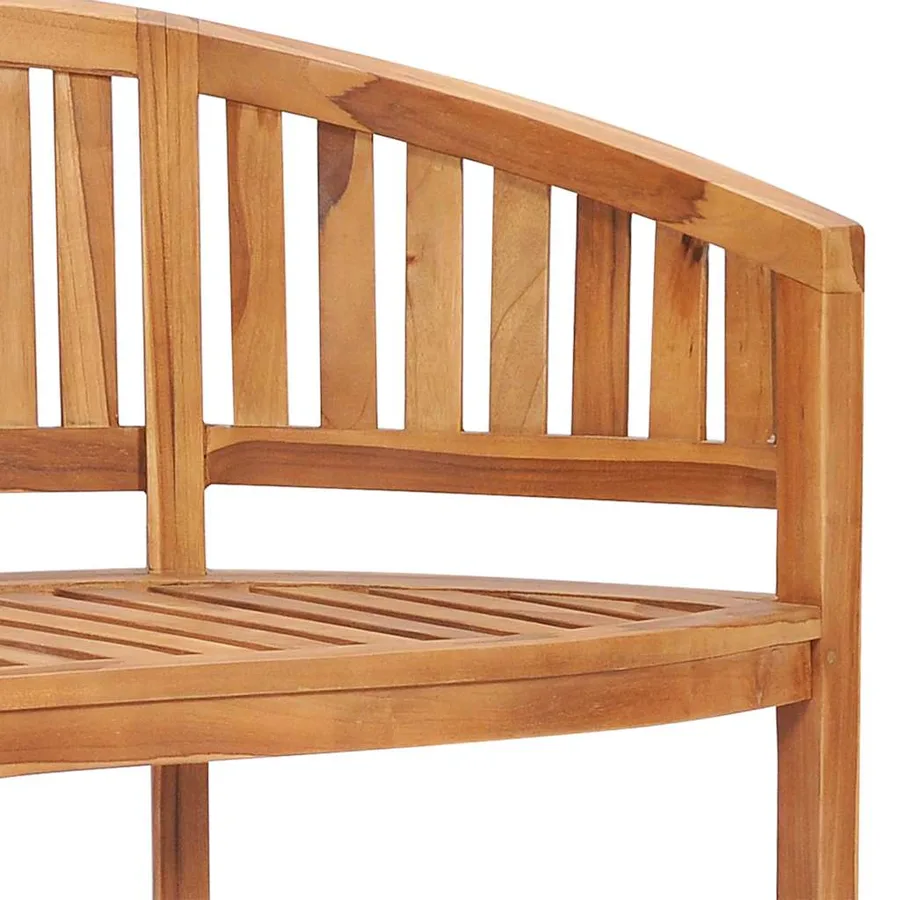 Banc de jardin en forme de banane 151 cm Teck solide - 7