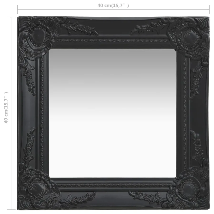 Miroir mural style baroque 40x40 cm noir - 5