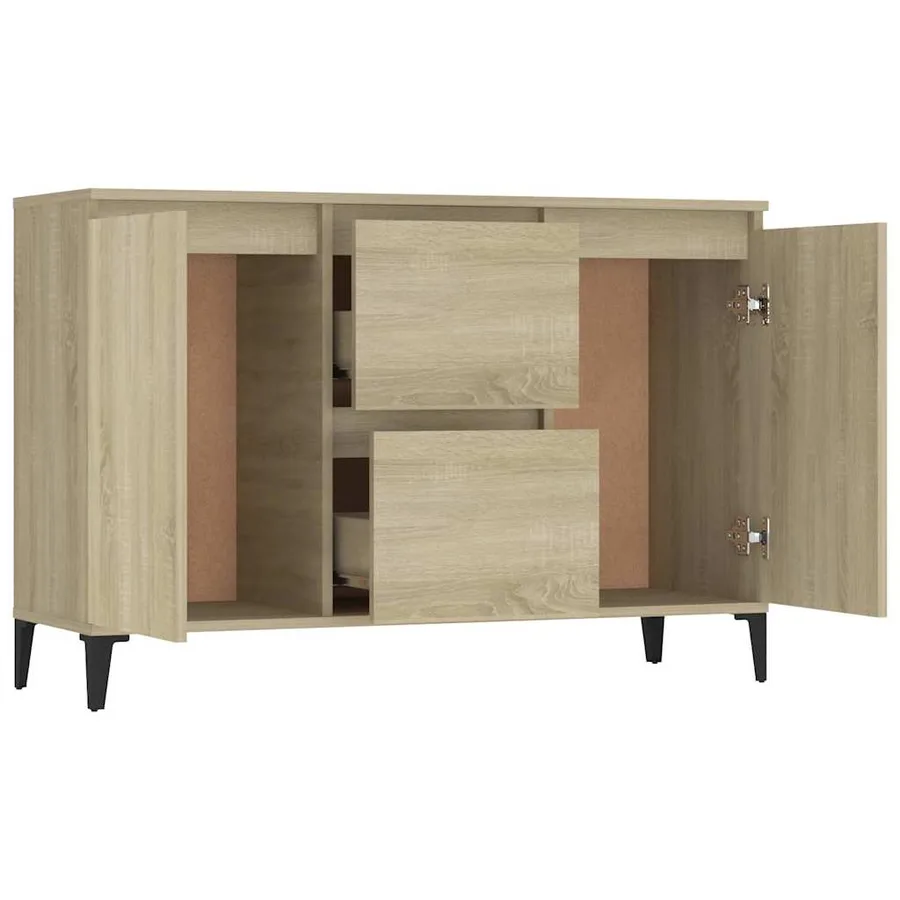 Buffet chêne sonoma 102x35x70 cm bois d'ingénierie - 4