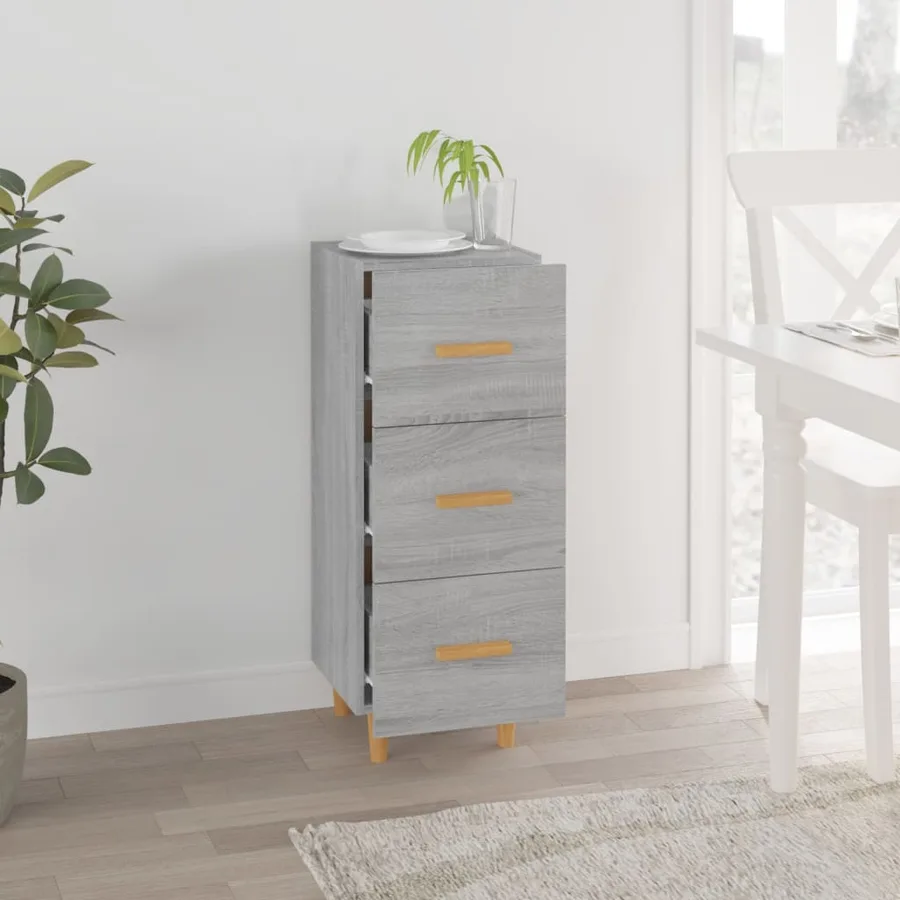 Buffet Sonoma gris 34,5x34x90 cm Bois d'ingénierie - 3