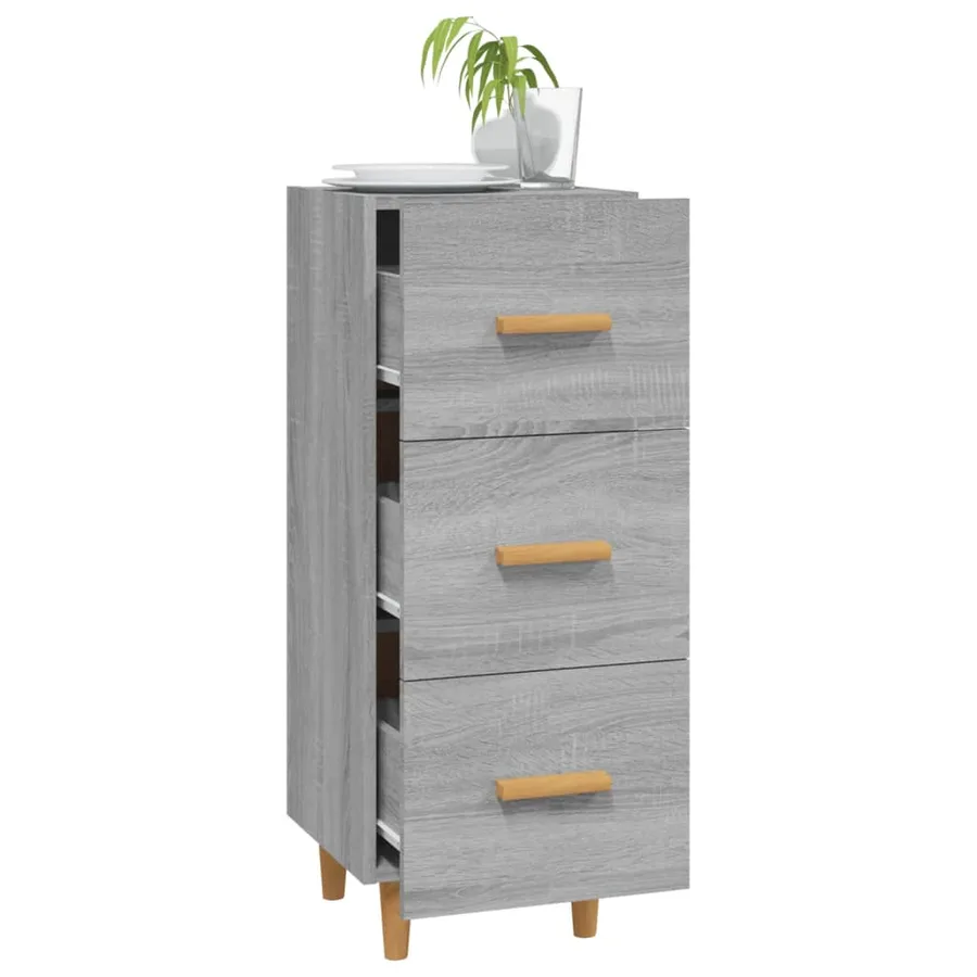 Buffet Sonoma gris 34,5x34x90 cm Bois d'ingénierie - 4