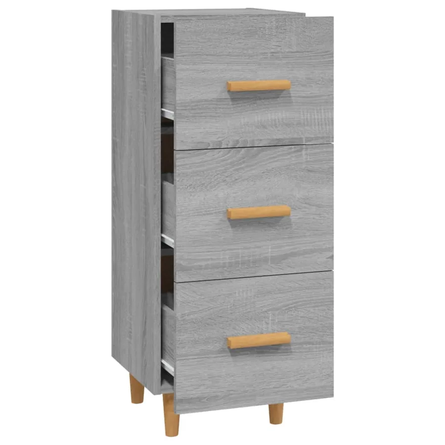 Buffet Sonoma gris 34,5x34x90 cm Bois d'ingénierie - 6