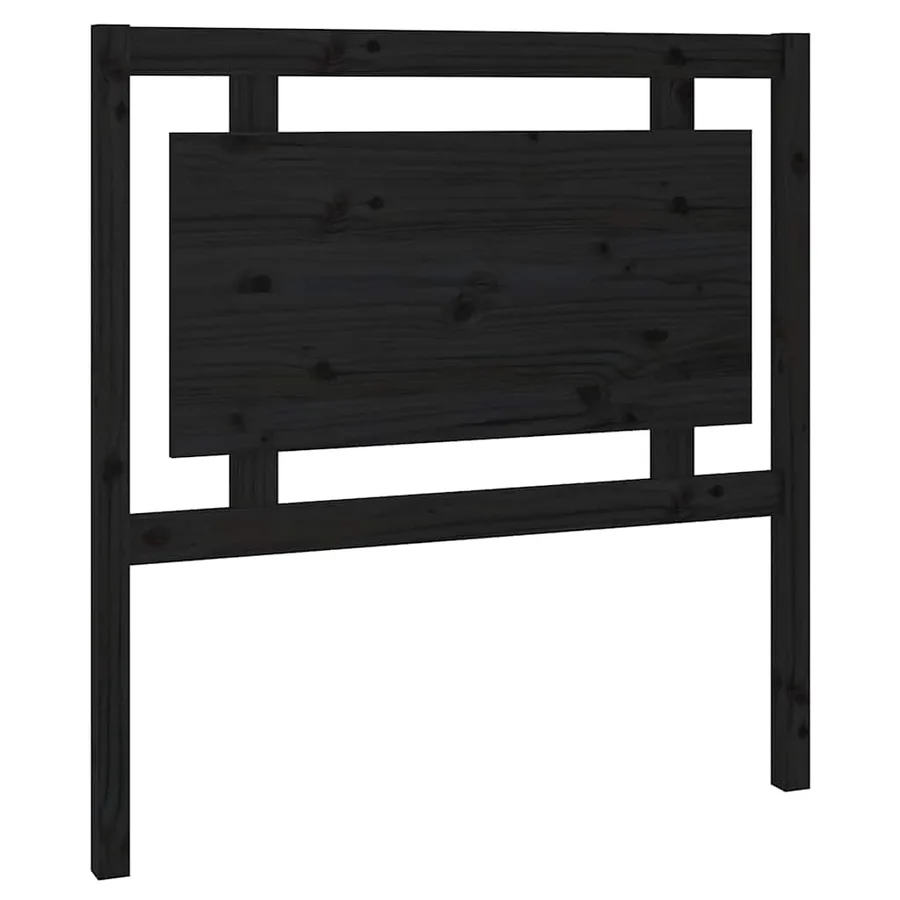 Tête de lit Noir 95,5x4x100 cm Bois massif de pin - 2