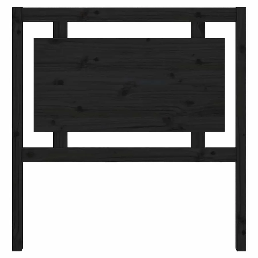 Tête de lit Noir 95,5x4x100 cm Bois massif de pin - 4