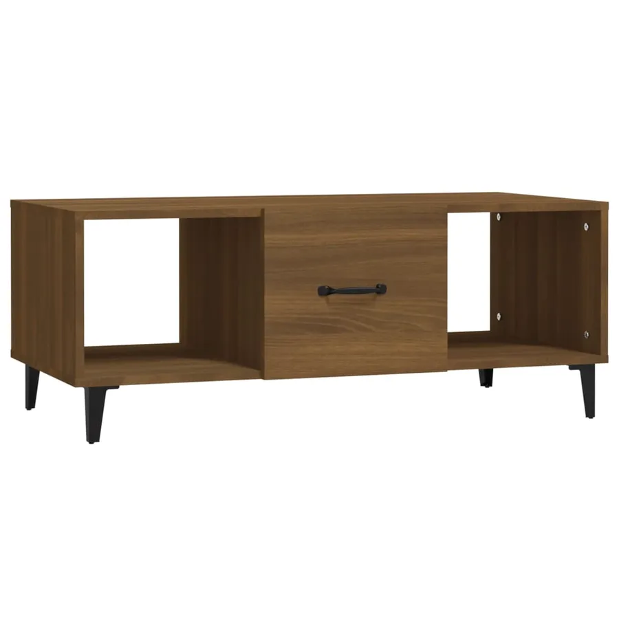 Table basse Chêne marron 102x50x40 cm Bois d'ingénierie - 2