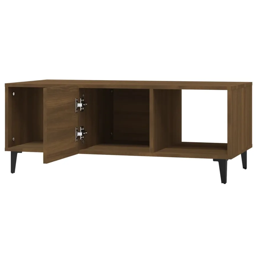 Table basse Chêne marron 102x50x40 cm Bois d'ingénierie - 6