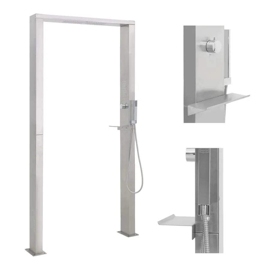 Douche d'extérieur à double jet Acier inoxydable