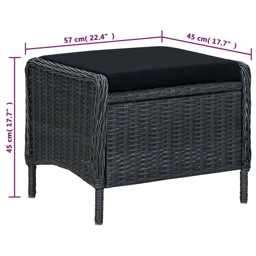 Ensemble à manger de jardin 7 pcs Gris foncé - 14