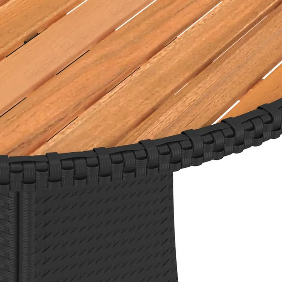 Salon de jardin 5 pcs avec coussins Résine tressée Noir - 9