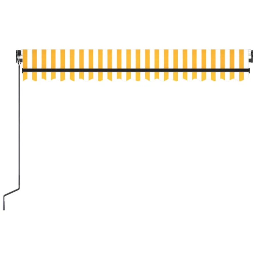 Auvent manuel rétractable 450x300 cm Jaune et blanc - 4