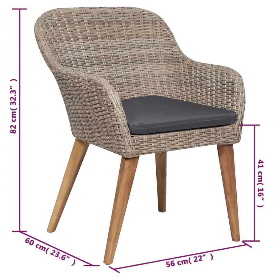 Ensemble à manger de jardin 5 pcs Marron - 10
