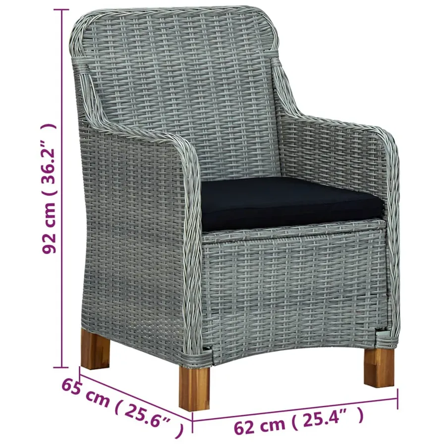 Ensemble à manger de jardin 5 pcs Gris clair - 9