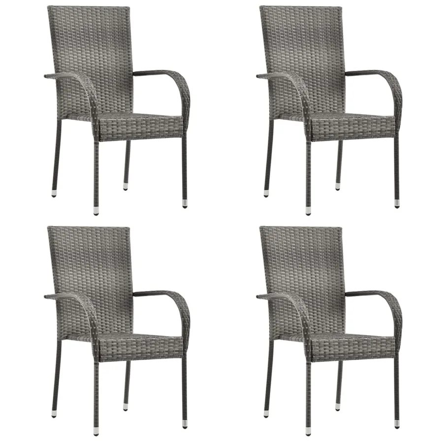 Ensemble à manger de jardin 5 pcs Gris - 7