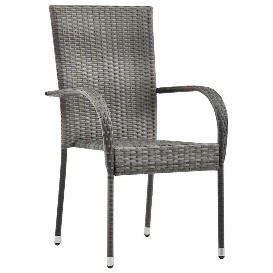 Ensemble à manger de jardin 5 pcs Gris - 8