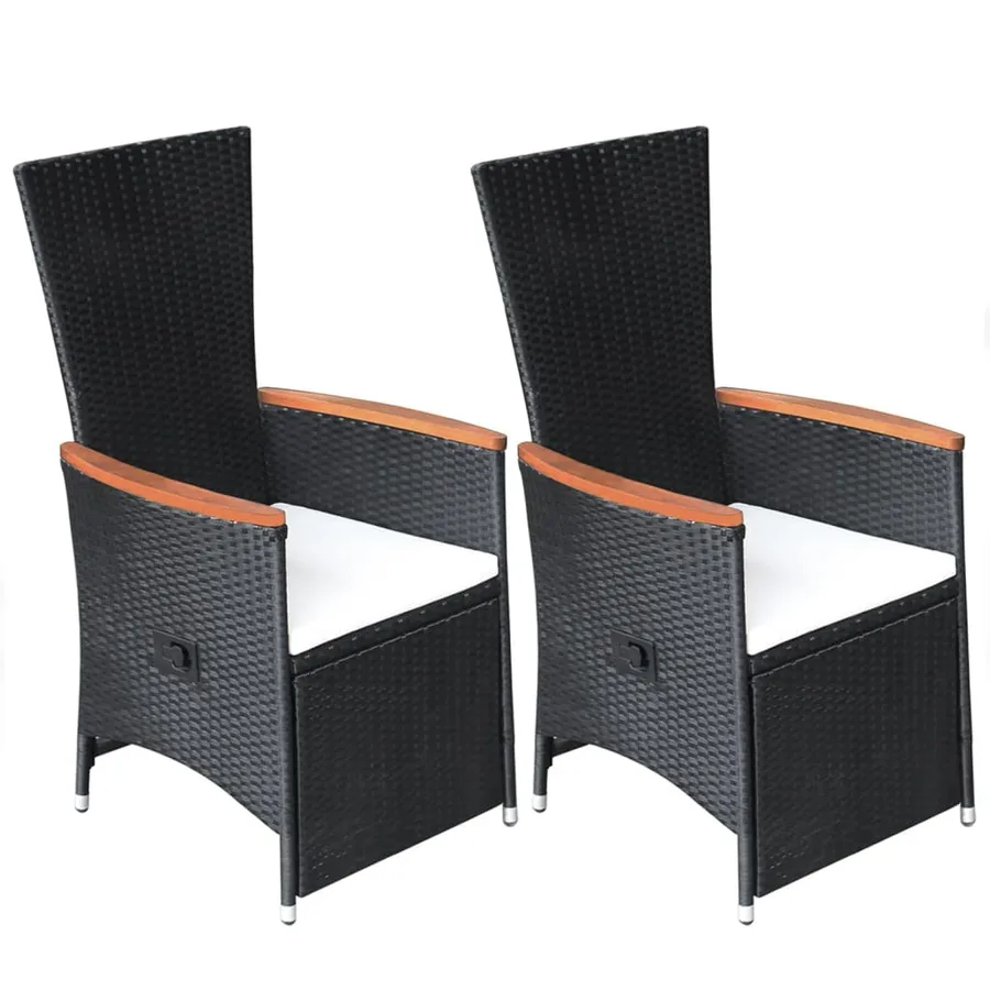 Ensemble à manger de jardin 5 pcs noir - 10